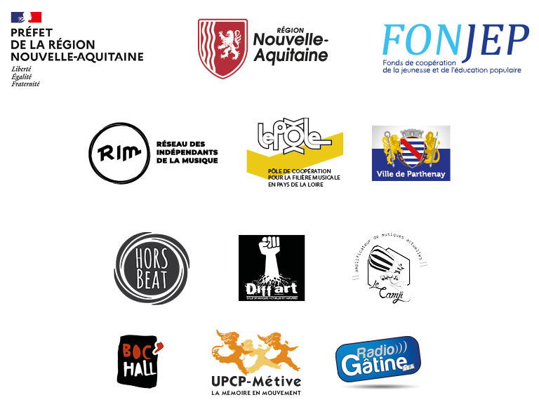 bandeau partenaires site forma - ministère de la culture, région Nouvelle-Aquitaine, Département de la Gironde, RIM, Crous bordeaux Aquitaine, Fonjep, France travail